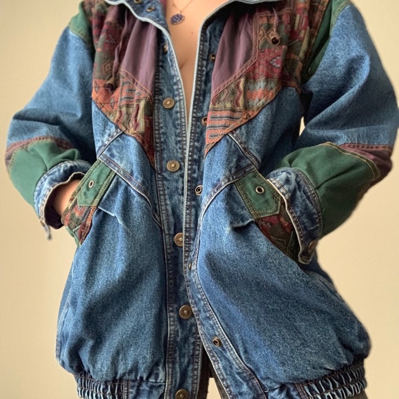 Vintage Denim Aztec Jacket NOT FOR SALE - Picture 3 of 14